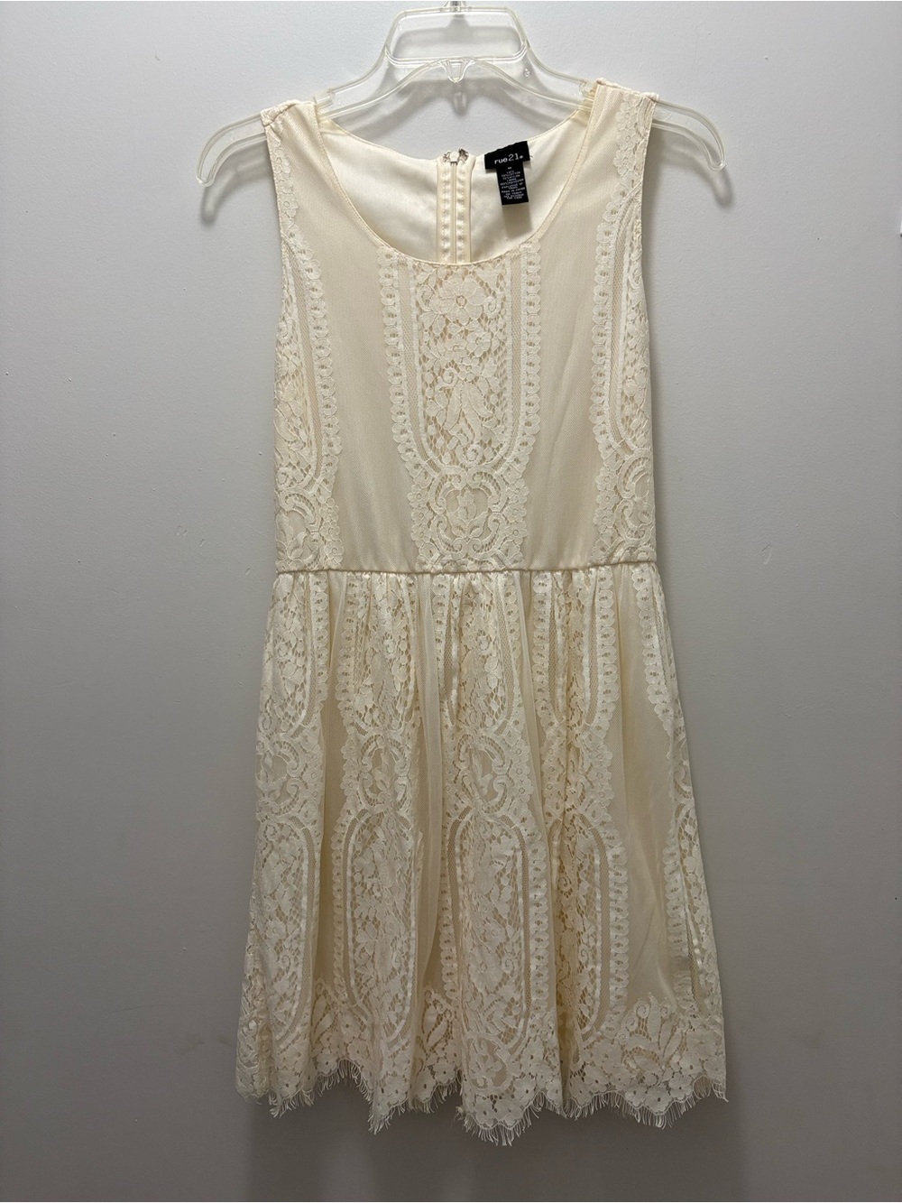 Rue21 Cream Lace Sleeveless Fit & Flare Mini Dress